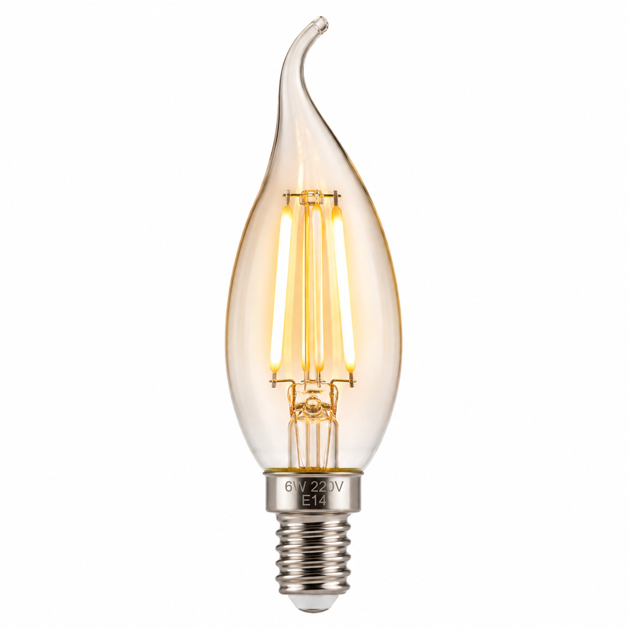 لامپ فیلامنتی شمعی ۶ وات پایه E14 (LED دکوراتیو)