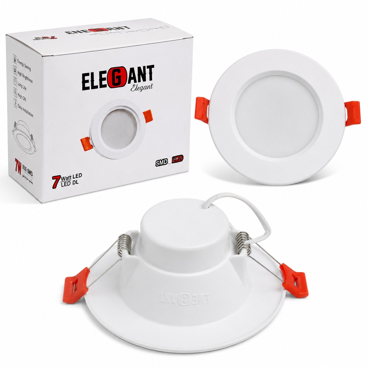 پنل توکار LED الگانت ۷ وات گرد سفید و یخی
